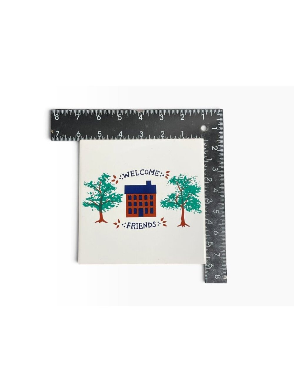 Stoneware Tile Trivet Set With Floral Heart & Farmhouse Designs Cork Backing